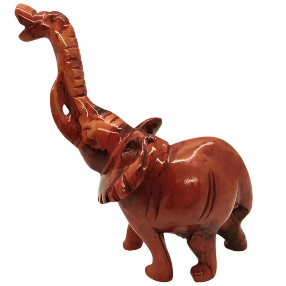 Vintage Elephant Polished Stone Marble Figurine Statue